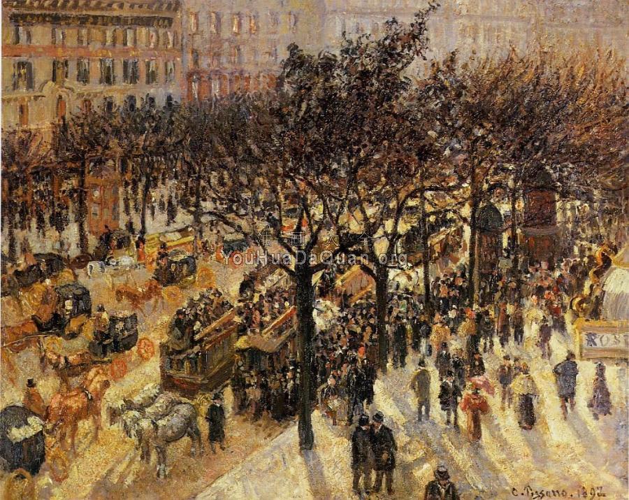 Boulevard des Italiens, Afternoon - 卡米耶·毕沙罗